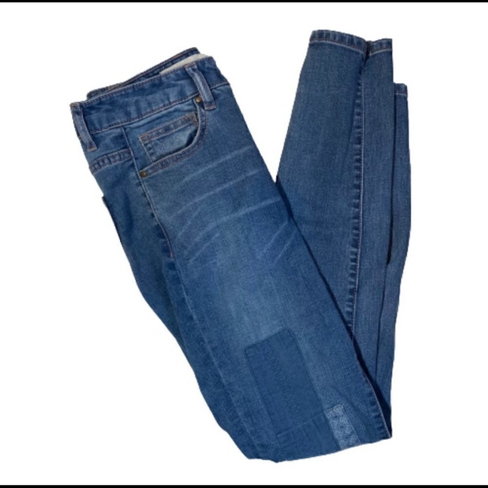 Tgla Stitch Fix Blue Denim Patchwork Jeans Blue